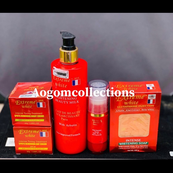 5 in 1 Extreme White Intense Toning Treatment Spots lotion set lotion soap
